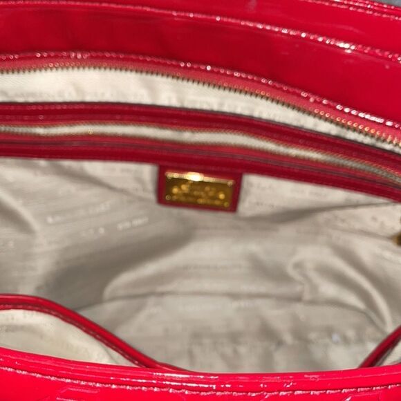 Ralph Lauren Vintage Ferrari Red Leather Handbag Glossy Shoulder Purse - Picture 8 of 16